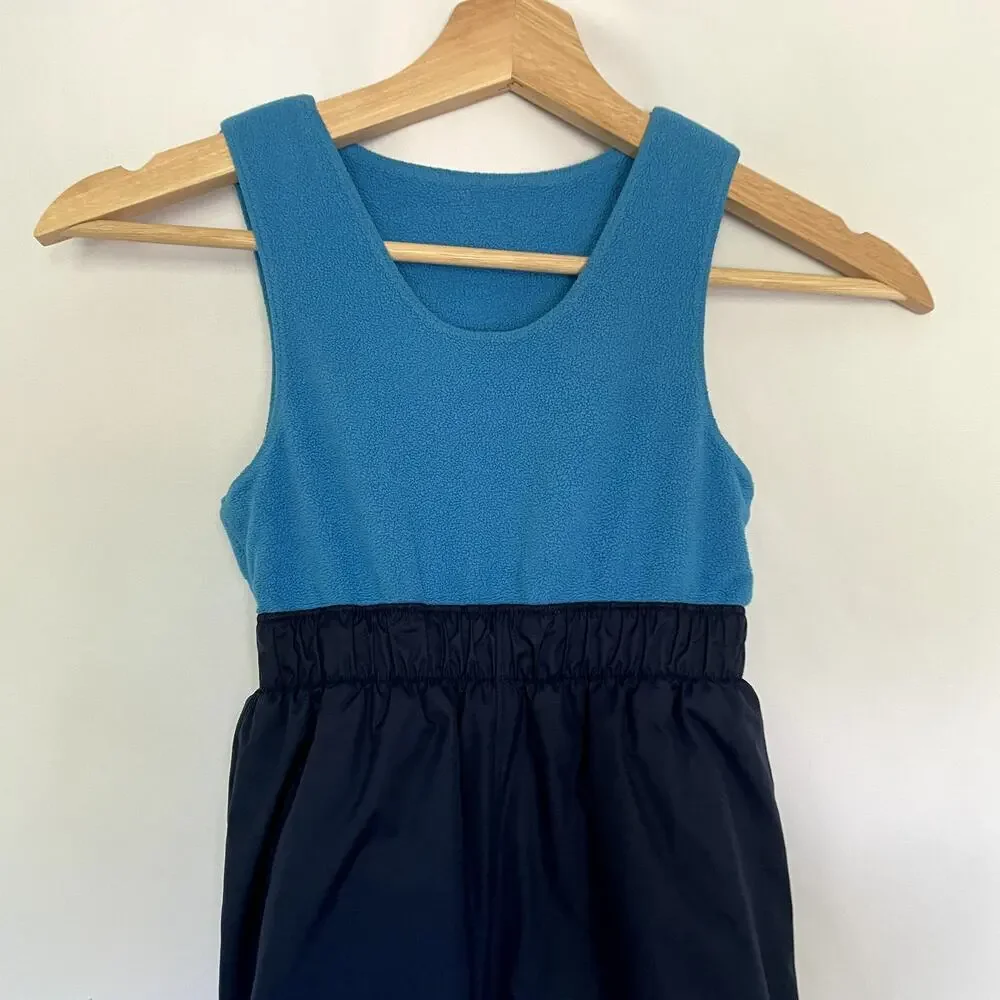 Columbia navy blue kids size 4T snowpants warm winter velcro shoulders FLAW
